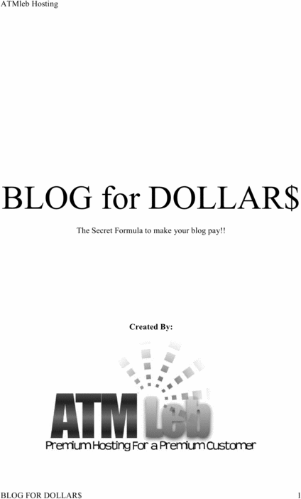 Product picture Blog For Dollars